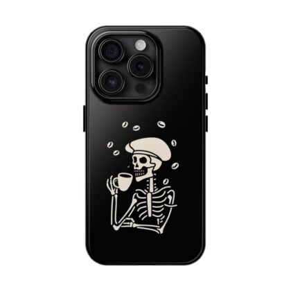 Funny Skeleton Having Coffee Phone Case