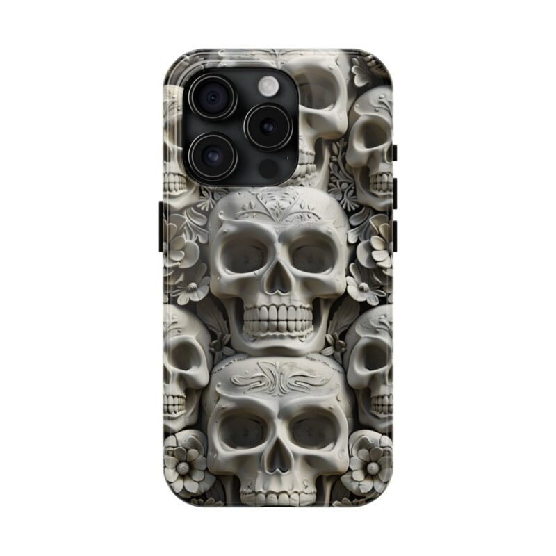 Cement Floral Skulls Design Phone Case 5