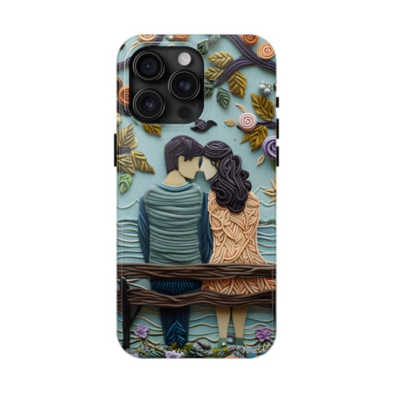 Couple In Park Embroidered Phone Case