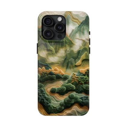 Lush Green Hills Embroidery Phone Case