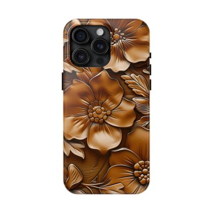 Embossed Floral Leather Phone Case