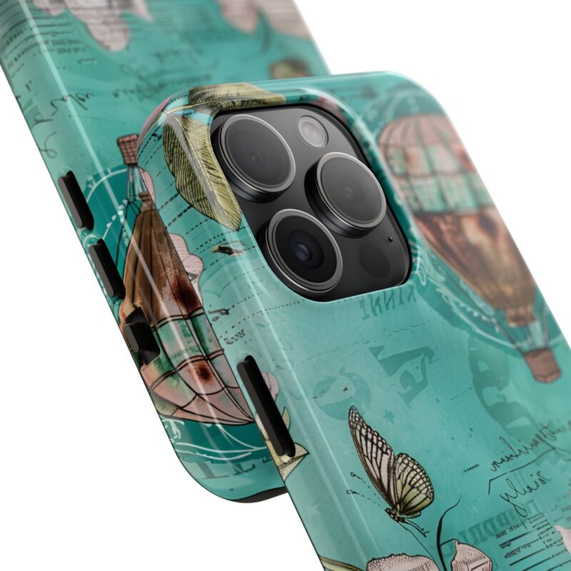 Hot Air Balloon Turquoise Junk Journal Phone Case 1