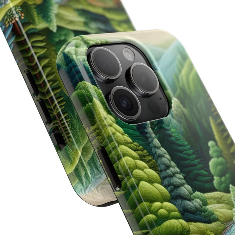 Lush Green Forest Embroidered Phone Case 1