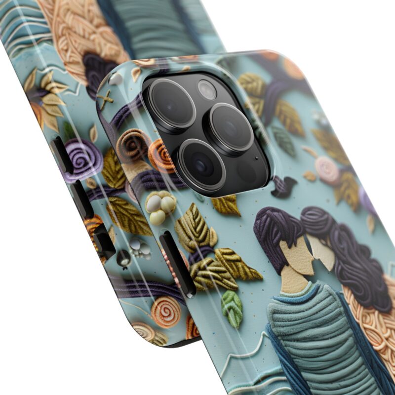 Couple In Park Embroidered Phone Case 1