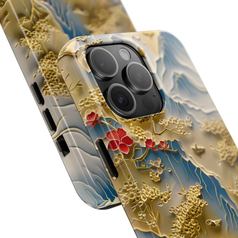 Golden Trees Mountain Scene Phone Case 1