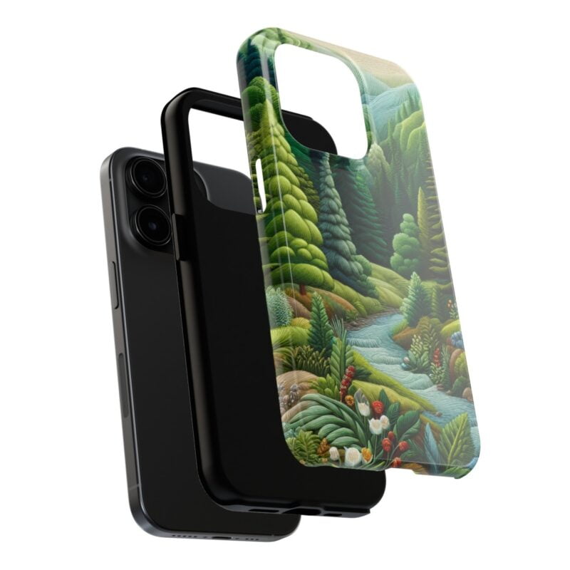 Lush Green Forest Embroidered Phone Case 2