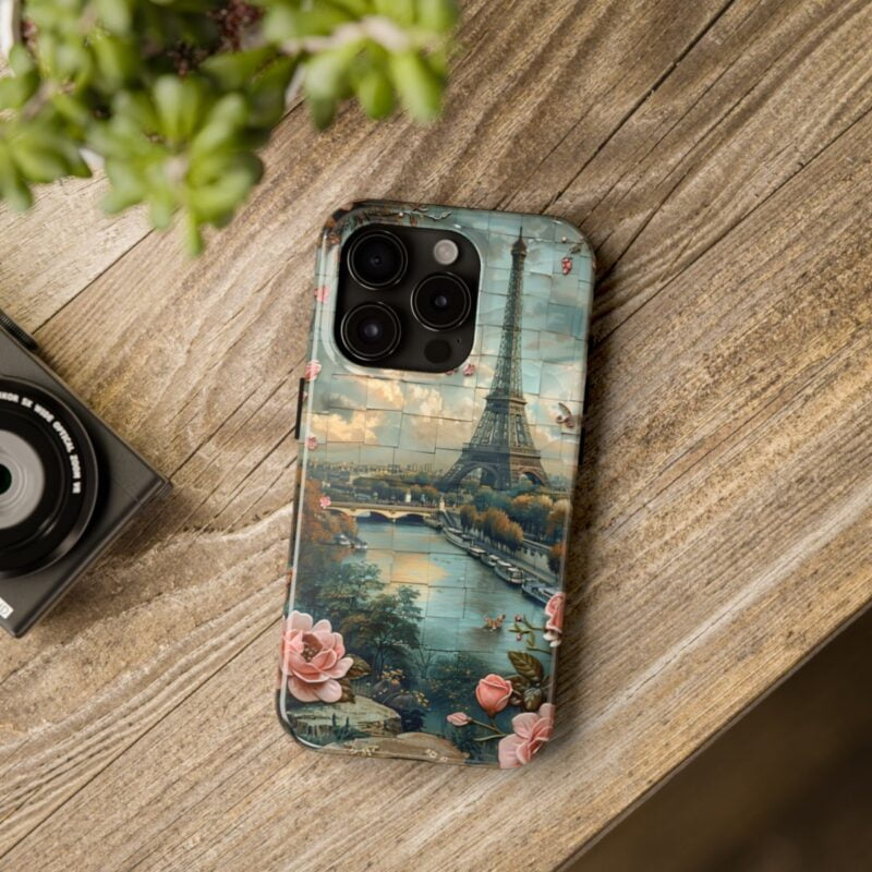 Paris Pastel Blue Vintage Poster Phone Case 3