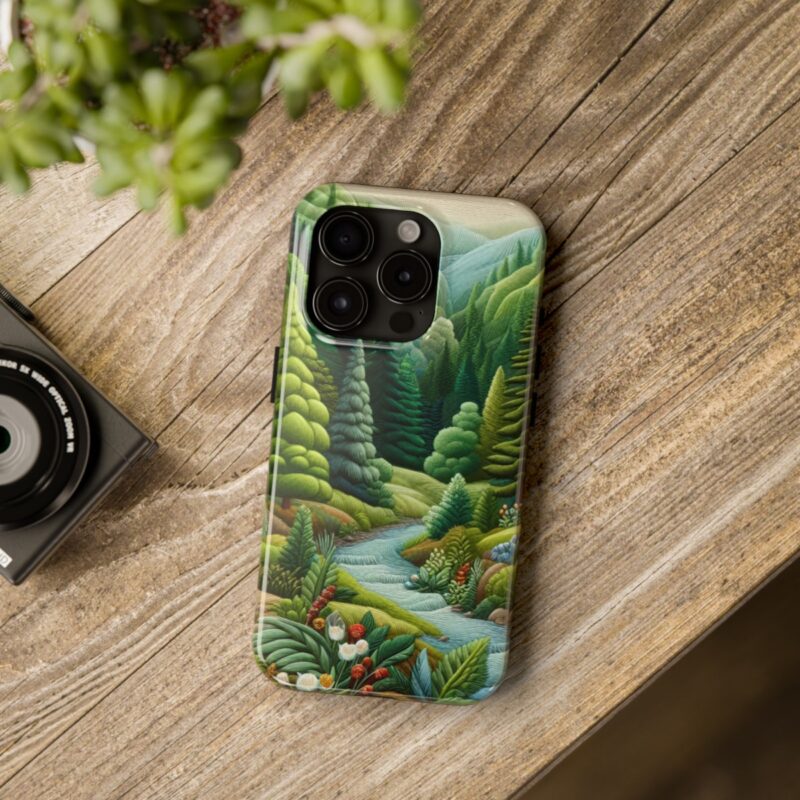 Lush Green Forest Embroidered Phone Case 3