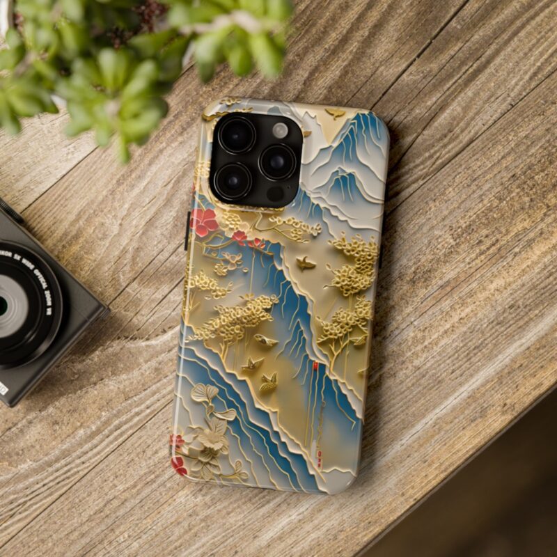 Golden Trees Mountain Scene Phone Case 3