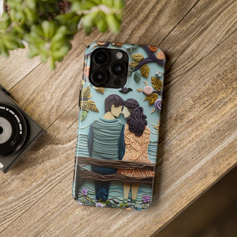 Couple In Park Embroidered Phone Case 3