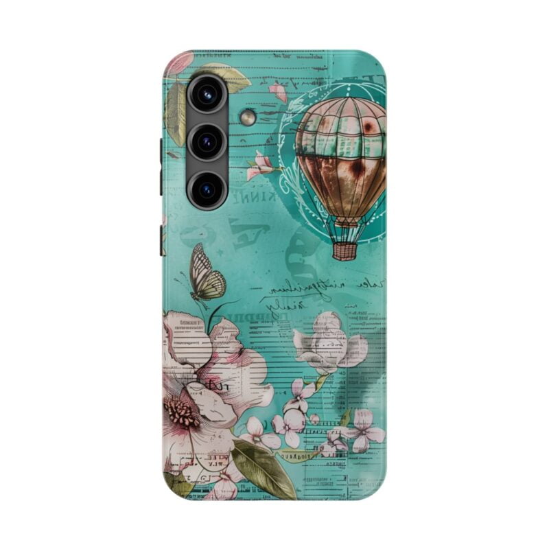 Hot Air Balloon Turquoise Junk Journal Phone Case 4