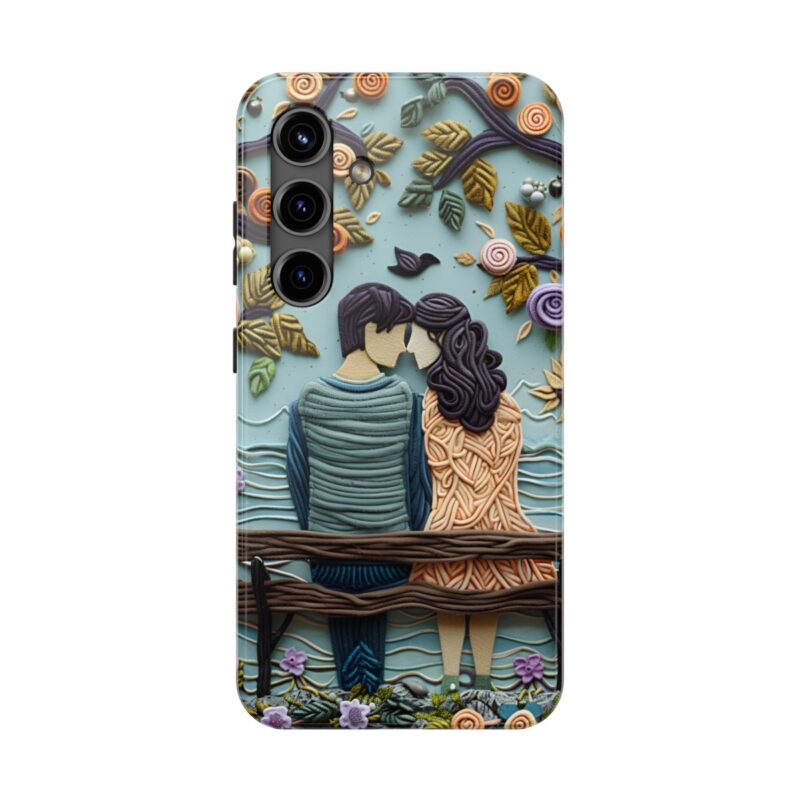 Couple In Park Embroidered Phone Case 4