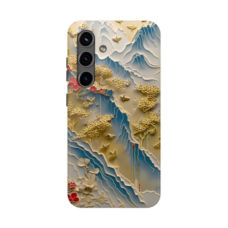 Golden Trees Mountain Scene Phone Case 4