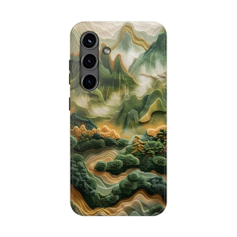 Lush Green Hills Embroidery Phone Case 4