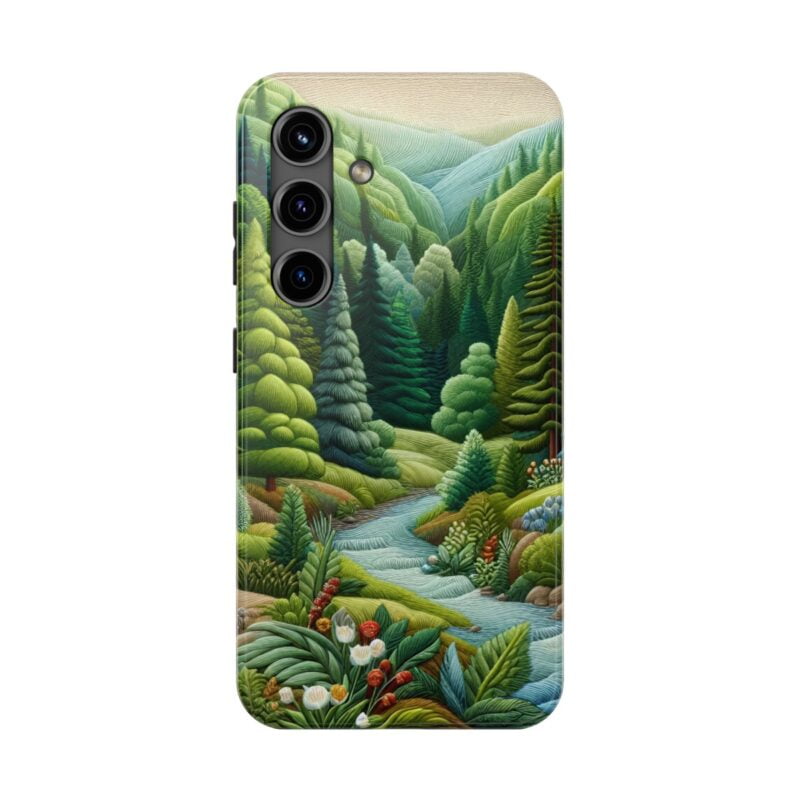 Lush Green Forest Embroidered Phone Case 4