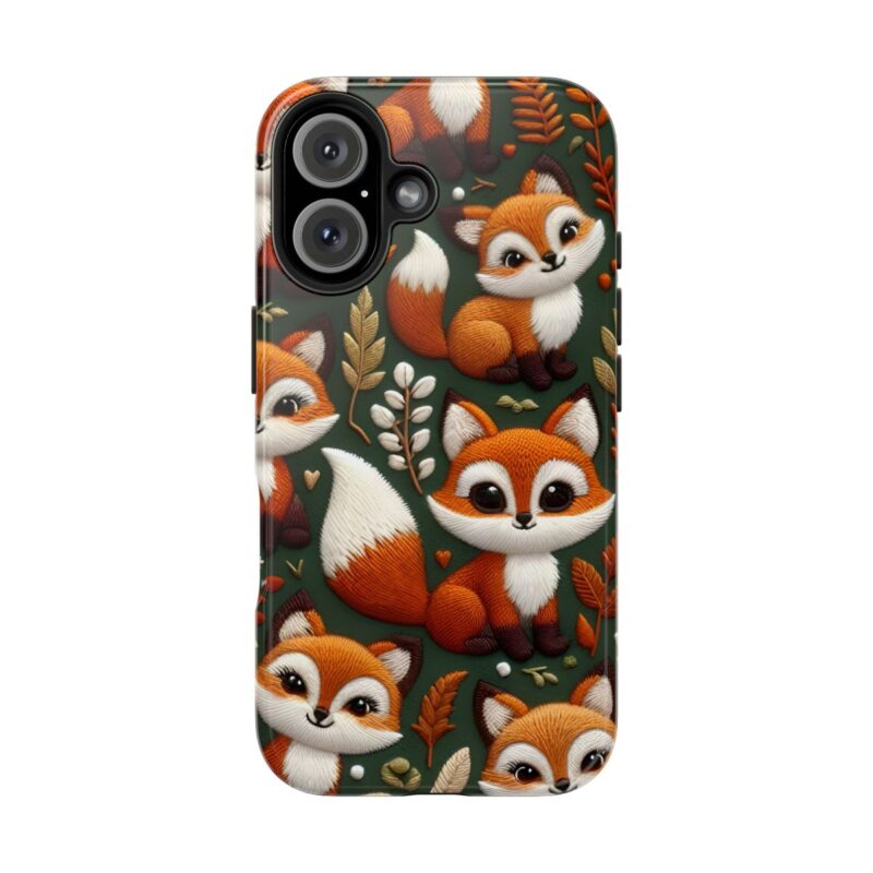Embroidered Fox Meadow iPhone 16 Case
