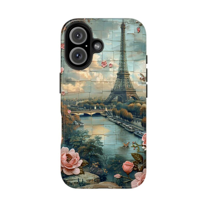 Paris Pastel Blue Vintage Poster iPhone 16 Case