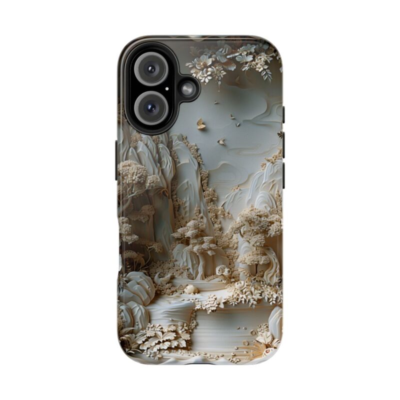 Embossed Cream Landscape iPhone 16 Case