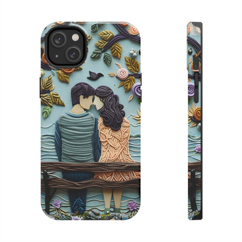 Couple In Park Embroidered Phone Case 2