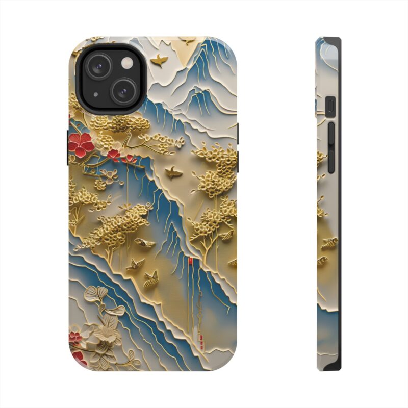 Golden Trees Mountain Scene Phone Case 2
