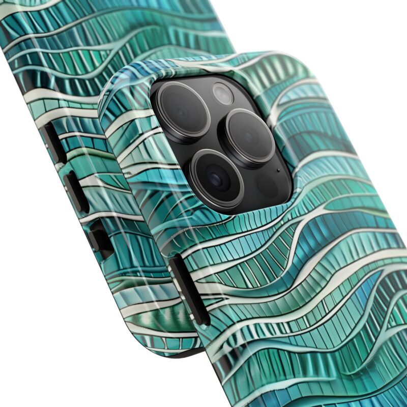 Blue Teal Wave Pattern Phone Case 1