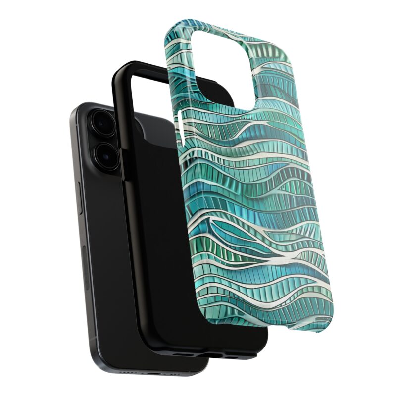 Blue Teal Wave Pattern Phone Case 2