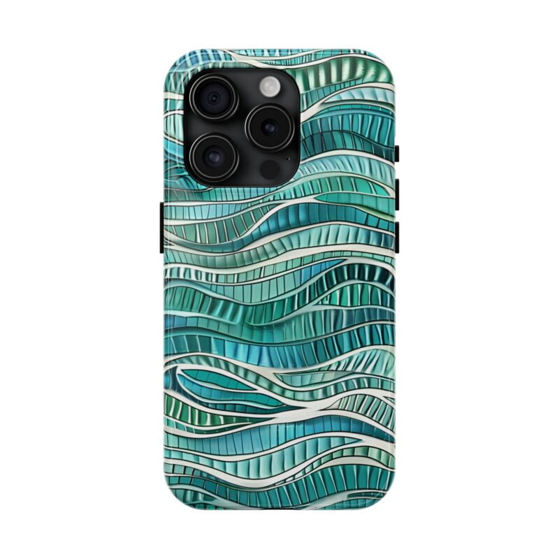 Blue Teal Wave Pattern Phone Case