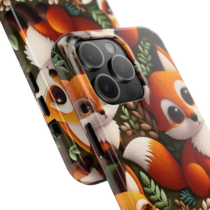 Cute Fox Embroidered Phone Case 1