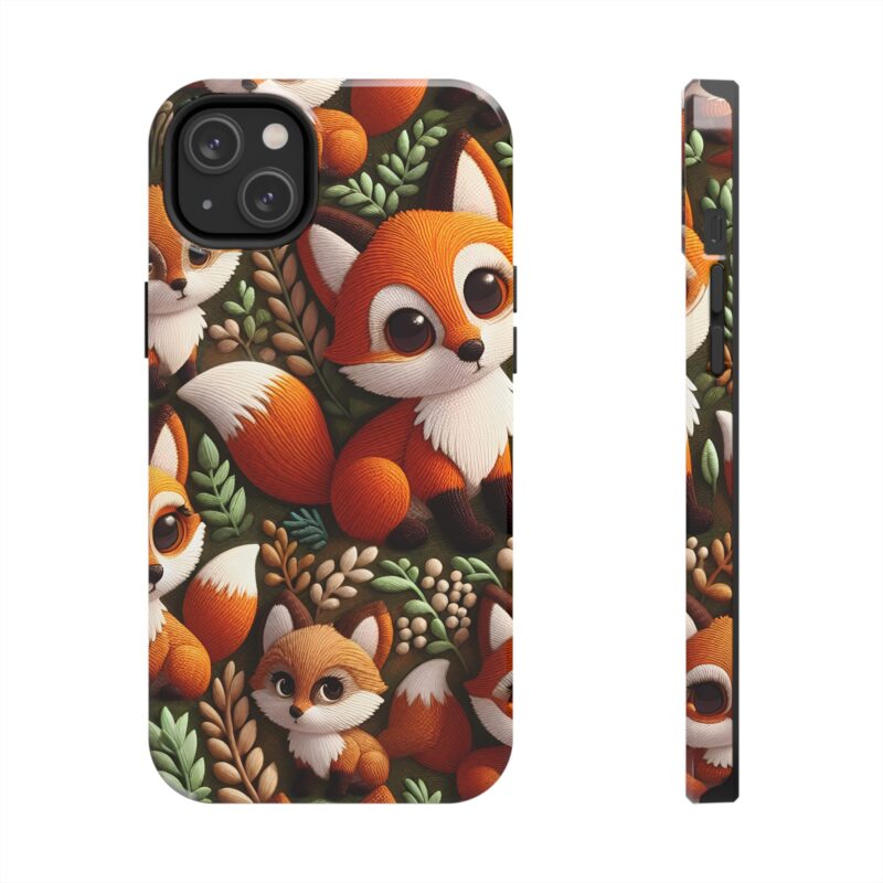 Cute Fox Embroidered Phone Case 2