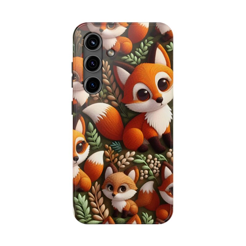 Cute Fox Embroidered Phone Case 4