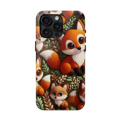 Cute Fox Embroidered Phone Case