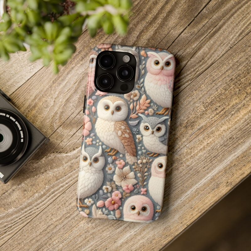 Cute Owl Embroidered Phone Case 3