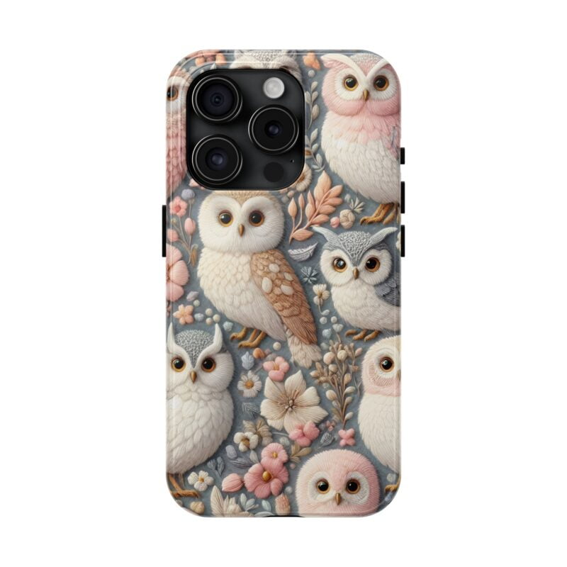 Cute Owl Embroidered Phone Case 5