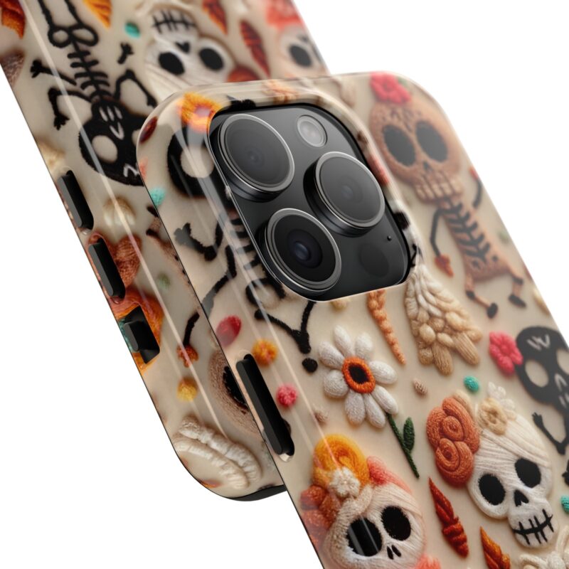 Cute Skeletons Embroidered Phone Case 1