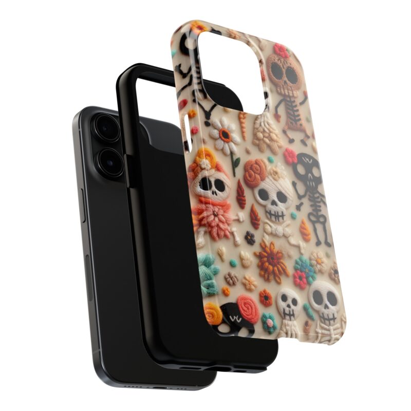 Cute Skeletons Embroidered Phone Case 2