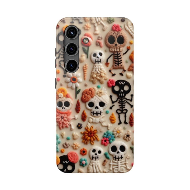 Cute Skeletons Embroidered Phone Case 4