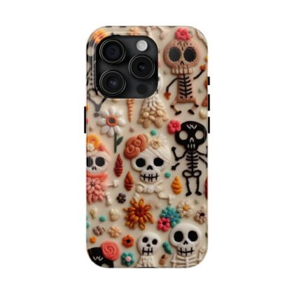 Cute Skeletons Embroidered Phone Case