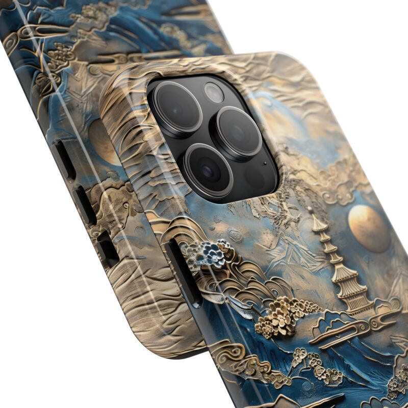 Embossed Blue Landscape Phone Case 1