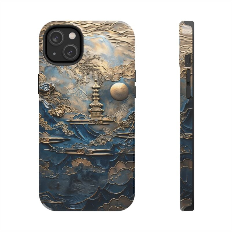 Embossed Blue Landscape Phone Case 2