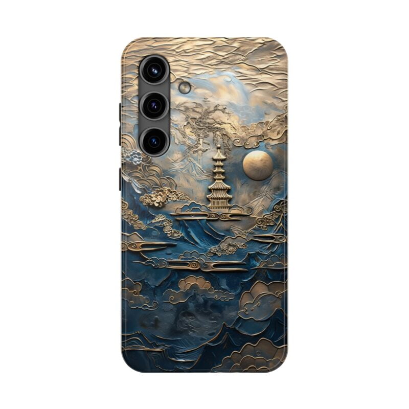 Embossed Blue Landscape Phone Case 4