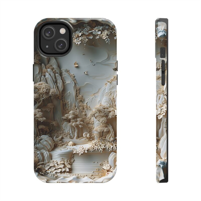 Embossed Cream Landscape Phone Case 2