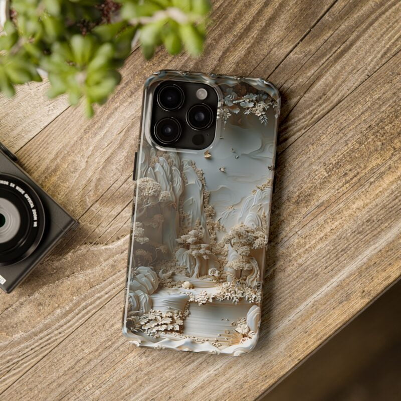 Embossed Cream Landscape Phone Case 3