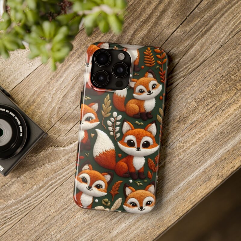 Embroidered Fox Meadow Phone Case 3