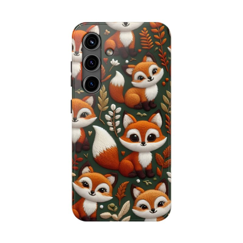 Embroidered Fox Meadow Phone Case 4