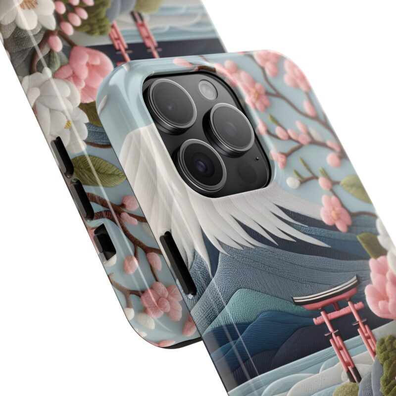 Japanese Cherry Blossom Landscape Embroidered Phone Case 1