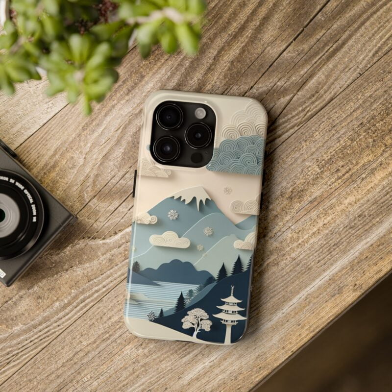 Mountain Landscape Paper Cut Phone Case 3