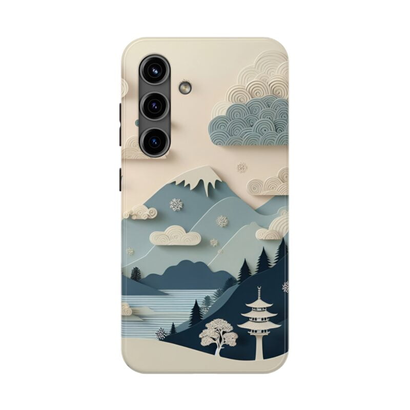 Mountain Landscape Paper Cut Phone Case 4