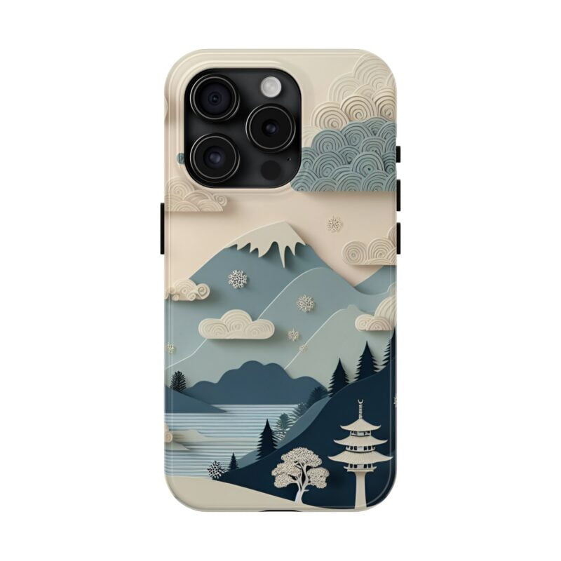 Mountain Landscape Paper Cut Phone Case