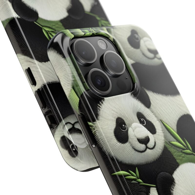 Panda in Bamboo Forest Embroidered Phone Case 1