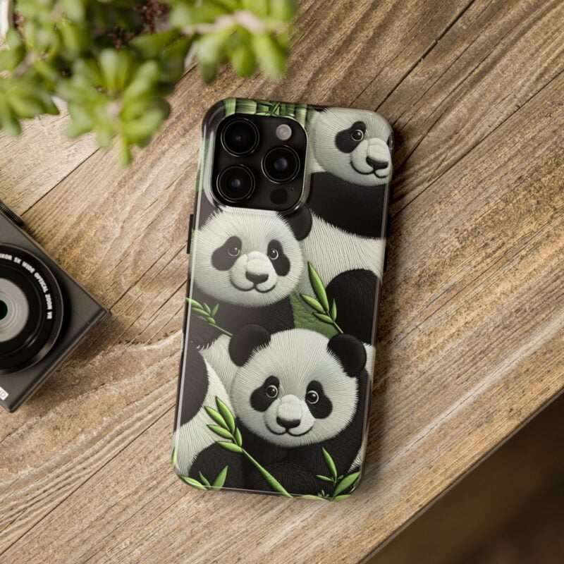 Panda in Bamboo Forest Embroidered Phone Case 3